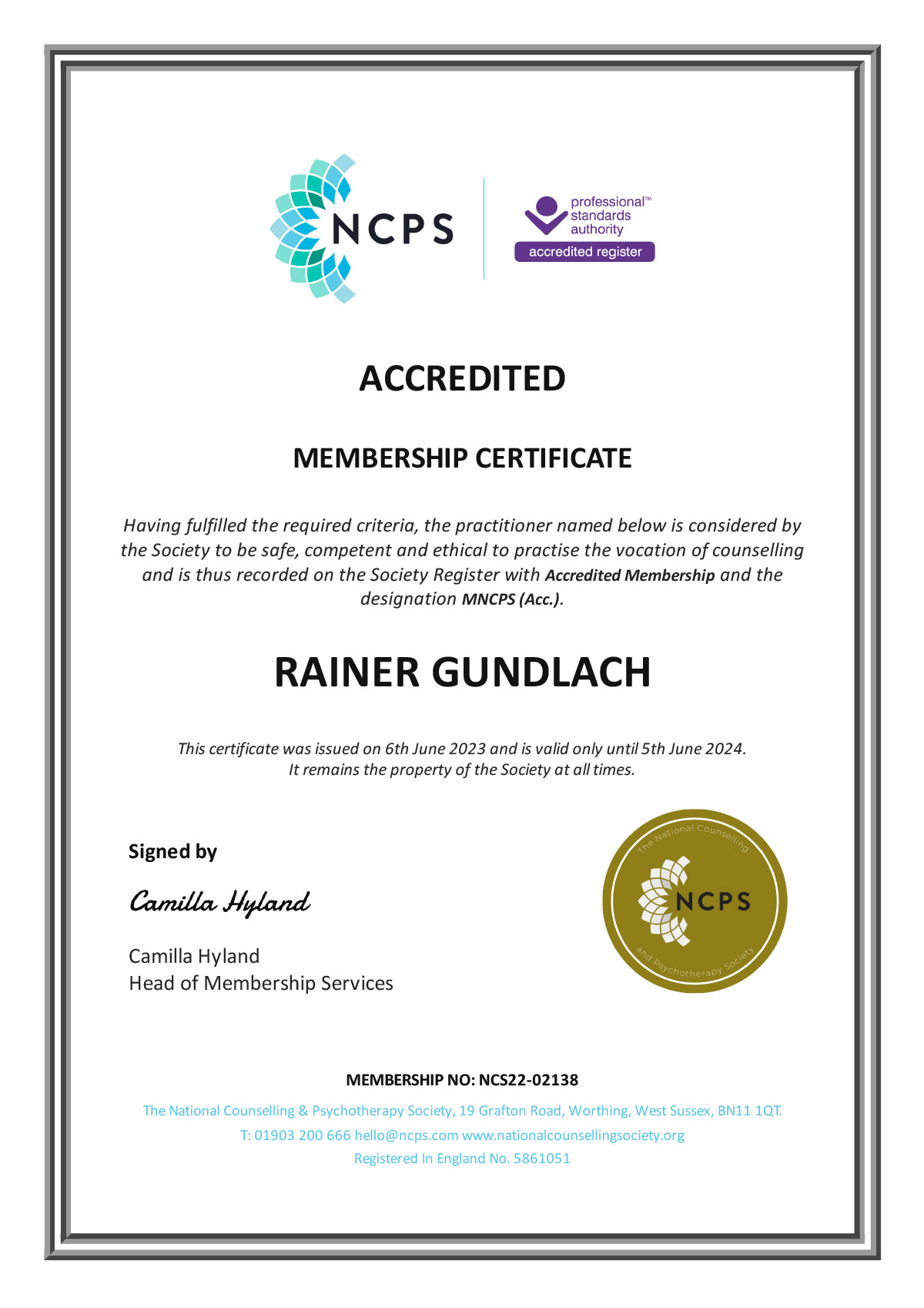 The National Counselling Society